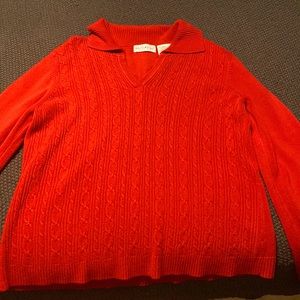 Large red v neck sweater